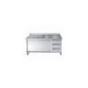 Meuble Inox Bas - 2 Portes 3 Tiroirs - Dimensions L 1800 x P 700 - CombiSteel