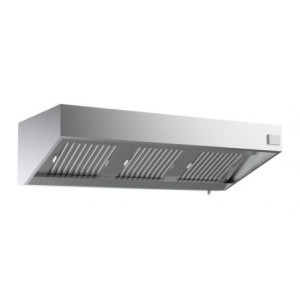 Komplette Wandhaube 2400mm Edelstahl LED Dimmer - Luftqualität