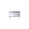 Stainless Steel Base Cabinet GN 1/1 - 2 Doors and 3 Drawers - L 1800 x D 700 mm | CombiSteel Quality