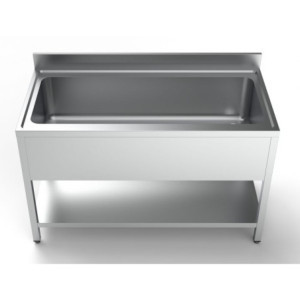 Plonge 1 Stainless Steel Sink - Backsplash and Shelf 1400x700 mm