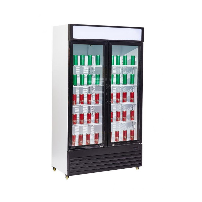 Refrigerated Beverage Display Case 2 Glass Doors - 750 L