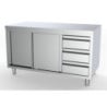 Stainless Steel Low Cabinet GN 1/1 - 2 Doors and 3 Drawers on the Right - CombiSteel