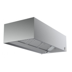 Kubische Wandhaube Komplett 1200 mm - Motor LED Dimmer Combisteel