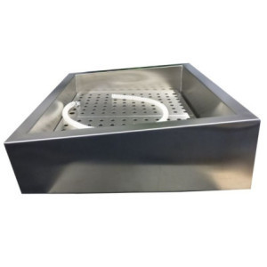 Inclined Crushed Ice Bin Drop-In 3/1 with Side Drain - Stainless Steel AISI 304