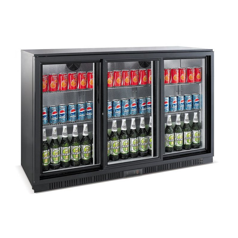 Refrigerated Back Bar 3 Sliding Doors - 330L CombiSteel: Optimal Storage & Elegant Design