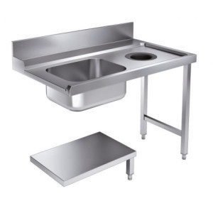 Ladetisch mit Abfallloch rechts - L 1200 x T 750 mm - CombiSteel