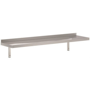 Etagère Murale en Inox avec Support - L 1400 x P 300 mm - CombiSteel