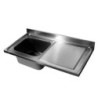 Sink 1 Stainless Steel Bowl with Right Drainer - Robust for Pro Kitchen