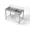 Stainless Steel Sink 1 Right Basin with Backsplash - CombiSteel 1200x700 mm