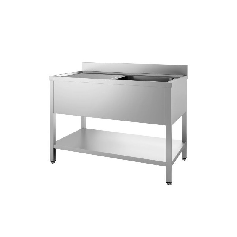 Plonge 1 Stainless Steel Sink with Shelf and Drainer on the Left - CombiSteel