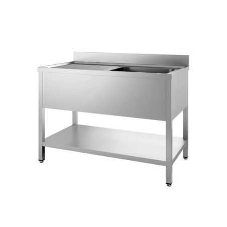 Plonge 1 Stainless Steel Sink with Shelf and Drainer on the Left - CombiSteel