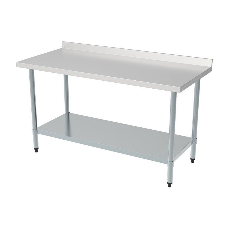 Table Inox Professionnelle CombiSteel - L 700 x P 700 mm - Dosseret & Étagère