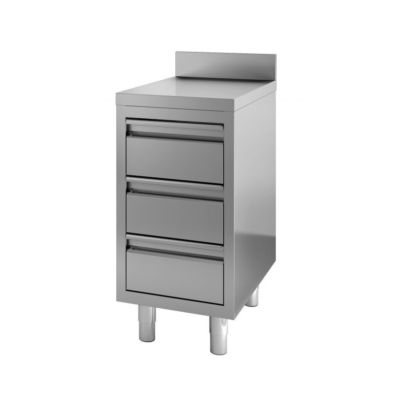 Stainless Steel Low Cabinet 3 Compact Drawers - CombiSteel