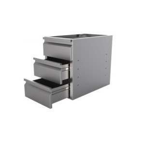 Bloc 3 Drawers Stainless Steel - Combisteel, Large Storage Capacity