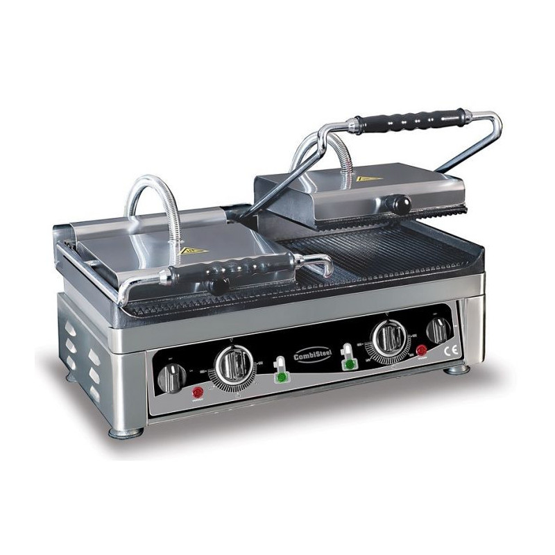 Professional Double Panini Grill - Combisteel Grooved