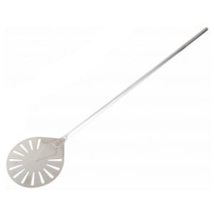 Round Perforated Stainless Steel Pizza Peel | CombiSteel - Professional Quality