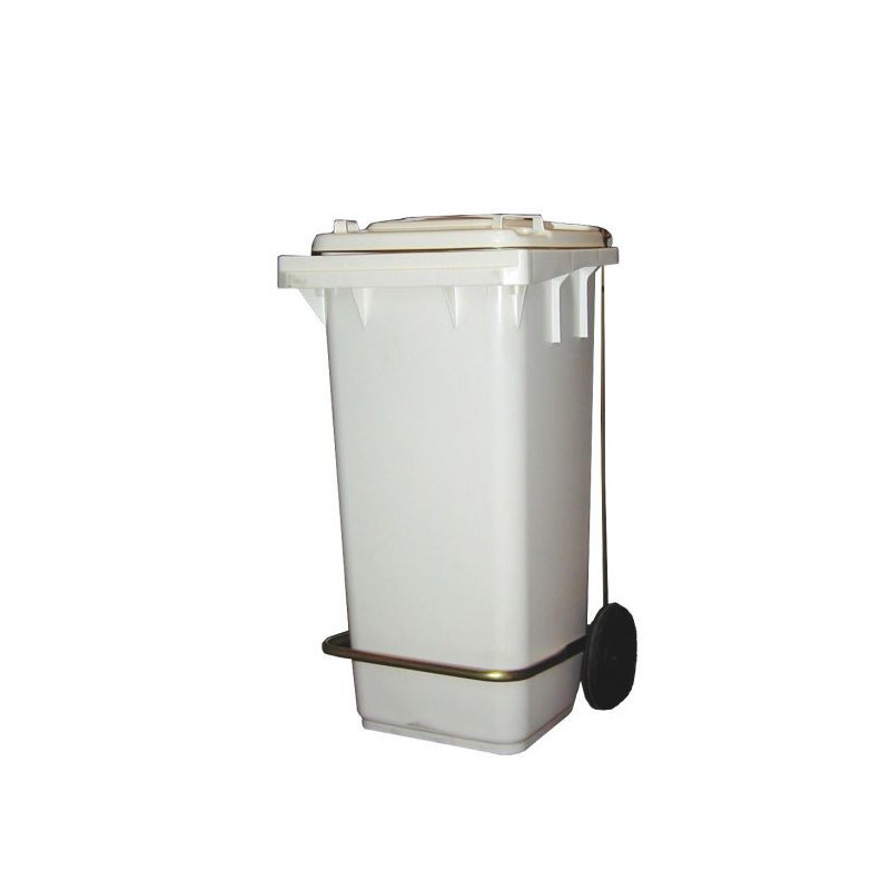 Poubelle Blanche à Pédale - 240 L pour Cuisine Professionnelle