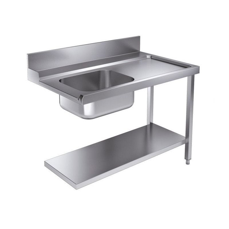 Stainless steel supply table CombiSteel 1200x750 mm with shelf and backsplash