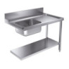 Stainless steel supply table CombiSteel 1200x750 mm with shelf and backsplash