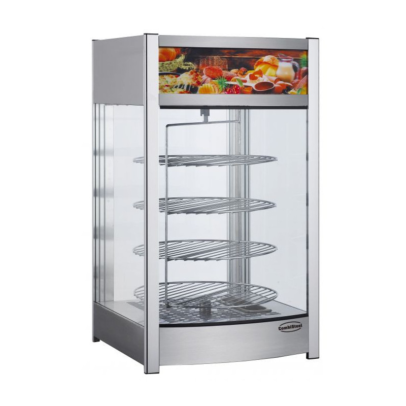 Vitrine chauffante rotative 97L en acier inoxydable - CombiSteel