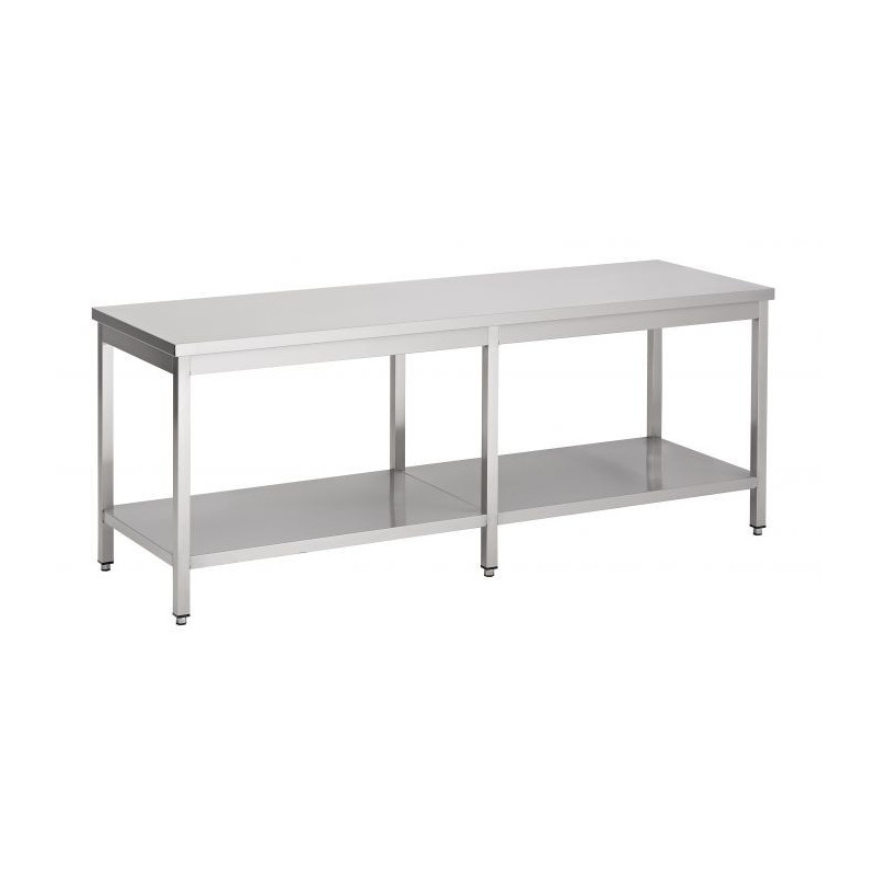 Table inox avec étagère - CombiSteel : Table de travail professionnelle en acier inoxydable