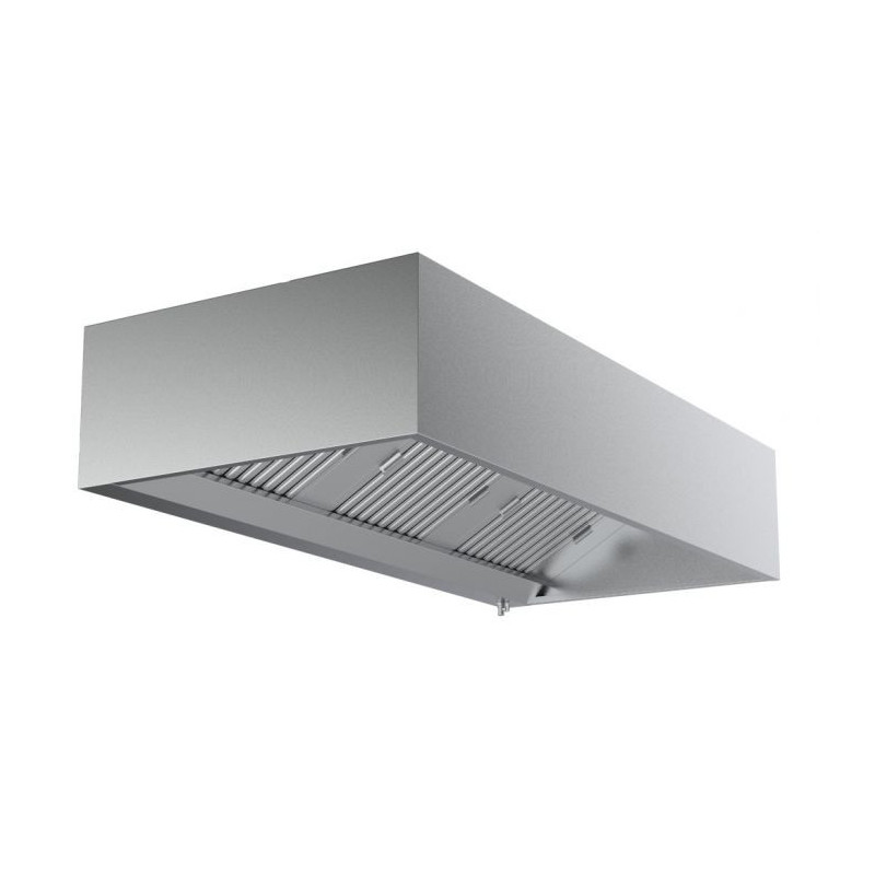 Cubical LED hood in stainless steel - Depth 950 - 2000 mm - Combisteel