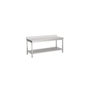 Table Inox avec Dosseret et Etagère - L 1800 x P 700 mm