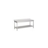 Stainless Steel Table with Backsplash and Shelf - L 1800 x D 700 mm