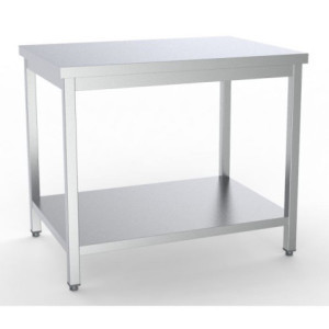 Stainless Steel Table with Shelf - L 2000 x D 600 mm