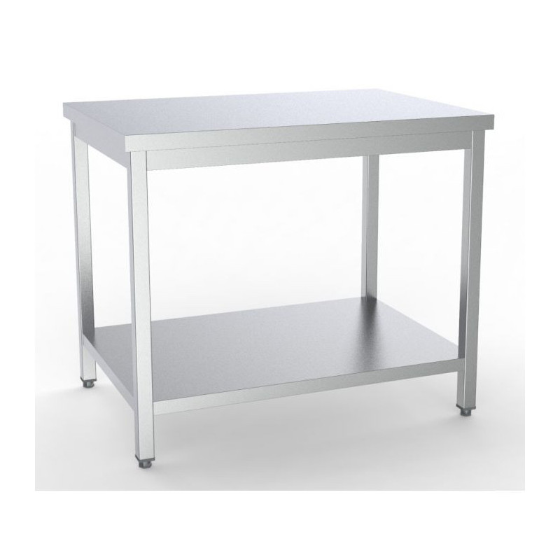 Stainless Steel Table with Shelf - L 1800 x D 600 mm