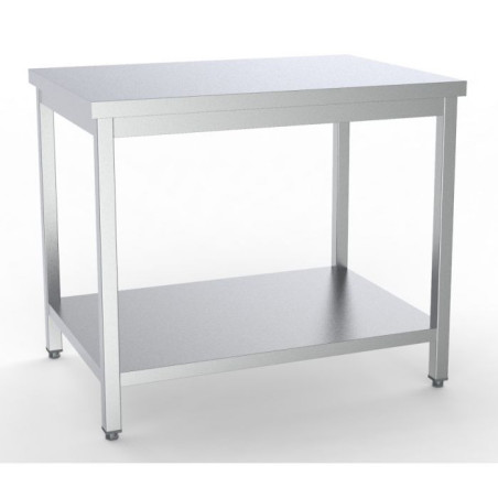 Stainless Steel Table with Shelf - L 1600 x D 600 mm