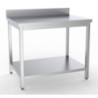 Stainless Steel Table with Backsplash and Shelf - L 900 x D 600 mm