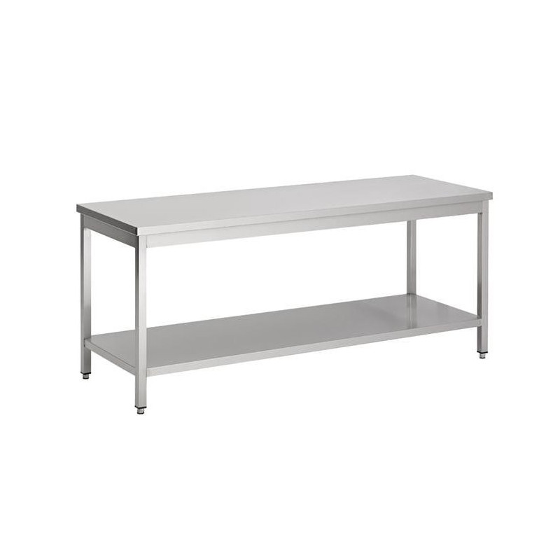 Stainless Steel Table with Shelf - High-Quality Furniture - Space Saving