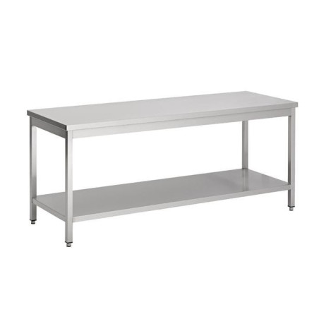 Table Inox avec Étagère - Meubles Haute Qualité - Gain de Place