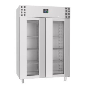 Kühlschrank aus Edelstahl 1400 L - 2 Glastüren | CombiSteel