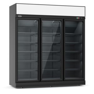 Kühlschrank mit negativer Kühlung Schwarz 1480 L - 3 Glastüren CombiSteel