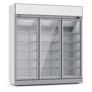 Kühlschrank mit negativer Kühlung aus Edelstahl - 3 Glastüren - 1480 L CombiSteel - Tiefkühlkost & Eiscreme optimal.