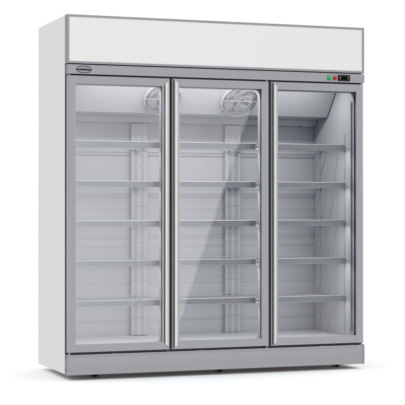 Kühlschrank mit negativer Kühlung aus Edelstahl - 3 Glastüren - 1480 L CombiSteel - Tiefkühlkost & Eiscreme optimal.