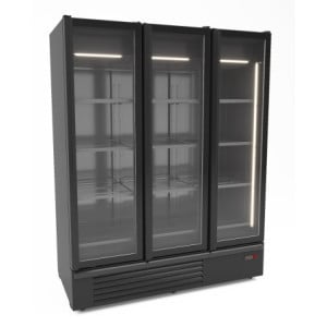 Positive Kühlschrank Schwarz - 2 Glastüren - 1555 L - CombiSteel