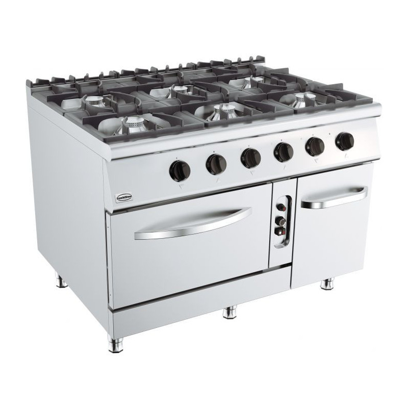 Gasherd Base 900 6 Brenner und Backofen - Marke CombiSteel