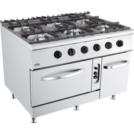 Gasherd Base 900 6 Brenner und Backofen - Marke CombiSteel