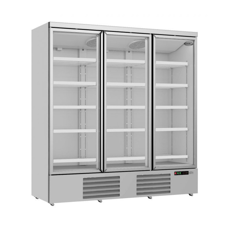 Stainless Steel Positive Refrigerated Display Case - 3 Glass Doors - 1530 L