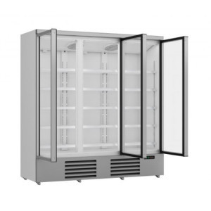 Stainless Steel Positive Refrigerated Display Case - 3 Glass Doors - 1530 L