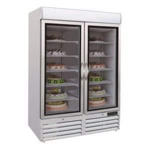 Negativer Kühlschrank mit 2 Glastüren - 1079 L - CombiSteel