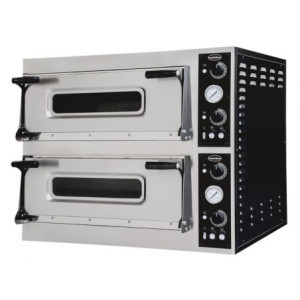 Professioneller Pizzaofen mit Doppelkammer - 2 x 4 Pizzen - 400 V - CombiSteel