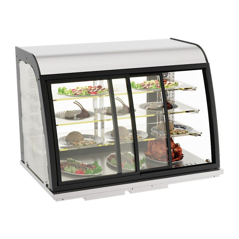 Drop-In Heated Display Case with Sliding Doors - 140L - CombiSteel: Effective hot holding for a variety of dishes