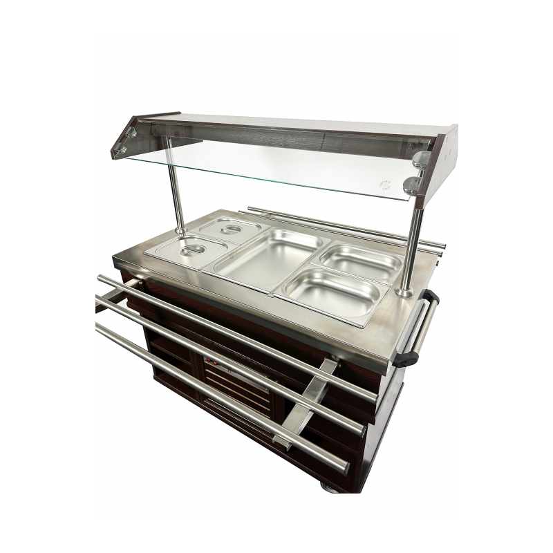 Buffet Chaud CombiSteel - Acier Inoxydable GN 1/1 & Éclairage LED