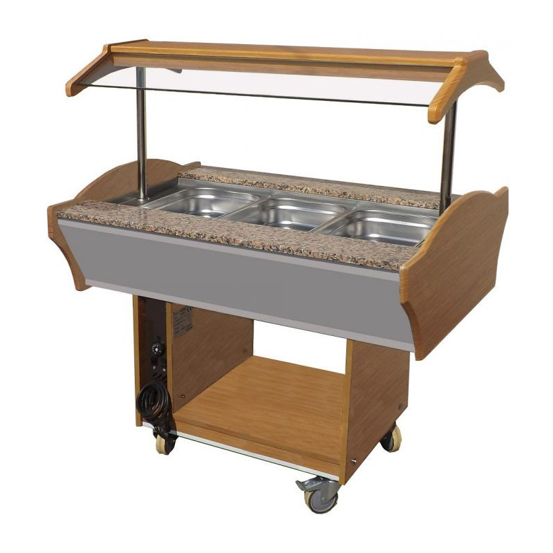 Buffet Chaud CombiSteel - 3 GN 1/1 en Acier Inoxydable