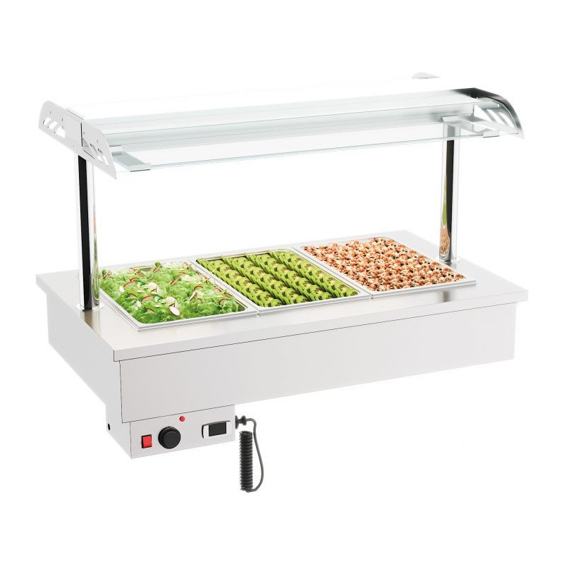 Drop-In Bain-Marie 3 GN 1/1 - GN 1/1 Pans and Adjustable Thermostat