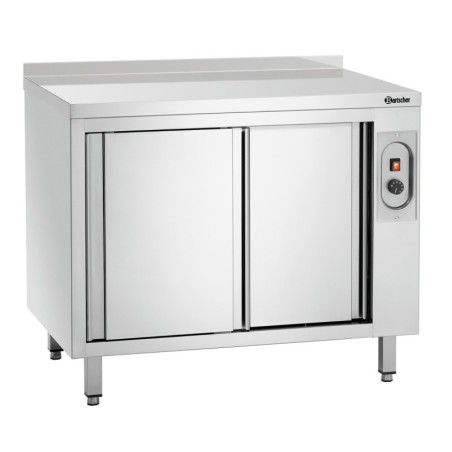 Professional stainless steel warming cabinet for kitchen.